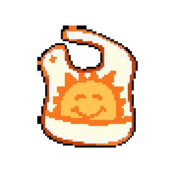 Food bib pixel art vector illustration Stock Illustration