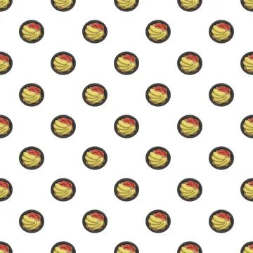 Food bowls forming a seamless pattern background Illustrazione stock