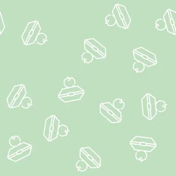 Food in box line vector seamless pattern Stock Illustration