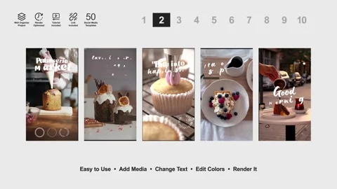 Food Box Reels Pack After Effects stock