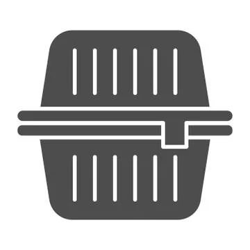 Food box solid icon. Kitchenware preserving container, meal tank. Plastic 스톡 일러스트