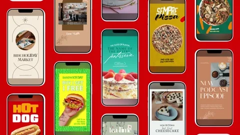 Food Box Stories Pack  After Effects	Stock