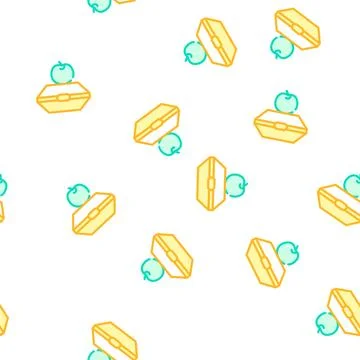 Food in box vector seamless pattern Stock Illustration