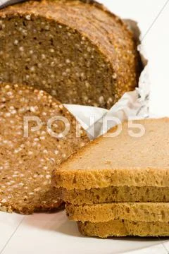 Food bread breakfast brown diet health plate rye Stock Photos