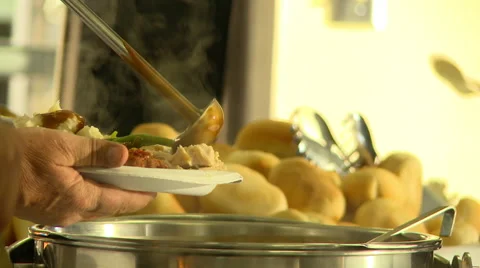 Food buffet diners 2 Video stock 57636192