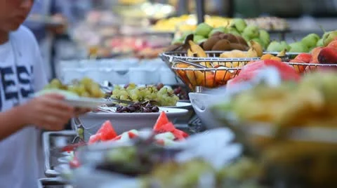 Food buffet Stock Footage 20628551