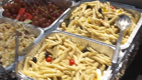 Food buffet at a tailgate Stock Footage 106593318