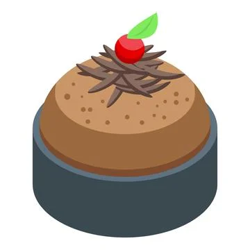 Food cake icon isometric vector. Sweet bread Stock Illustration