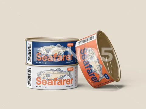 Food Can Packaging Mockup PSD Template