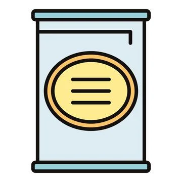 Food can tin container flat icon design Stock Illustration