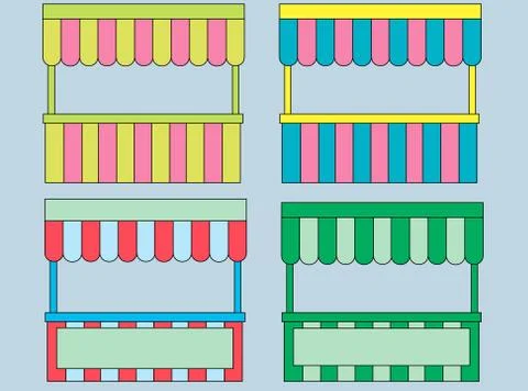 Food Carts Set Vector Stock Illustration