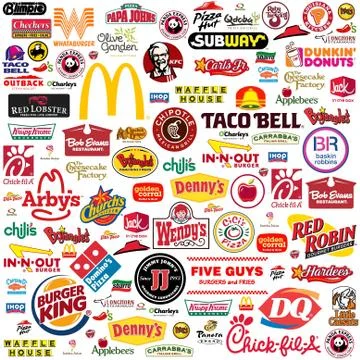 Food Chain Logo Compilation Stock Illustration