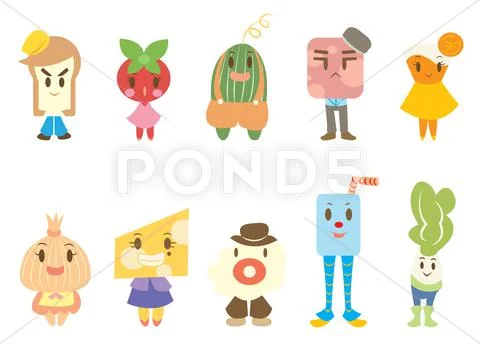 Food character cartoon Stock Illustration