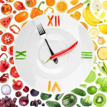 Food clock Stock Photos