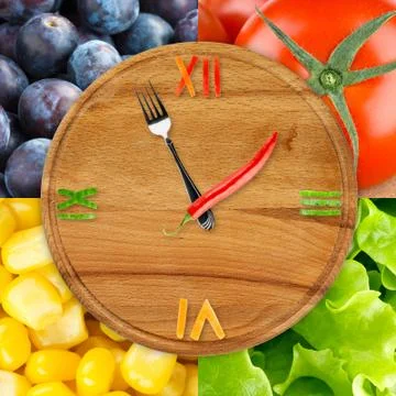 Food clock Stock Photos