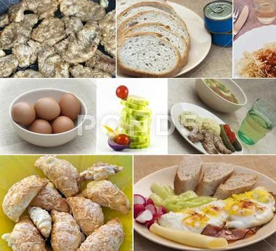 Food collage Stock Illustration