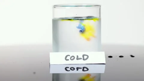Food Coloring Diffusing in Cold Water Science Experiment Stock Footage 321390658