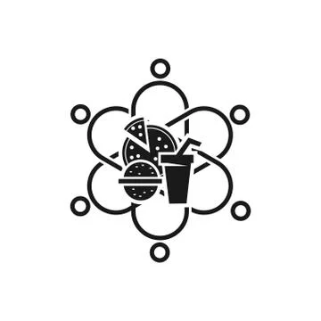 Food Commitment Teamwork Together Black Logo Stockillustratie