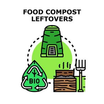 Food compost leftovers processing for sustainable organic fertilizer Stock Illustration