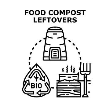 Food compost leftovers processing for sustainable organic fertilizer Stock Illustration