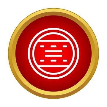 Food container icon on a red button Stock Illustration