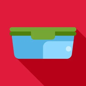 Food container lunch box flat design icon Stock Illustration