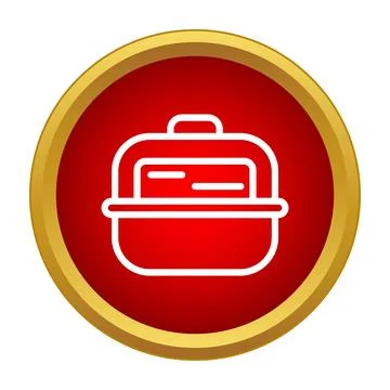 Food container lunch box transporting meal icon Stock Illustration