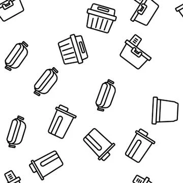 Food Container Package Vector Seamless Pattern Illustrazione stock