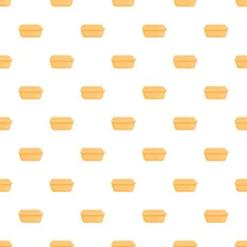 Food container pattern repeating on white background Illustrazione stock