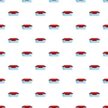 Food container pattern repeating on white background イラスト素材