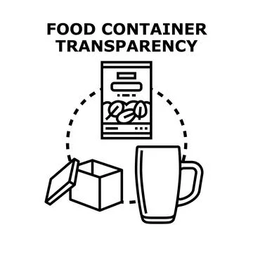 Food container transparency concept presenting packaging options Stock Illustration
