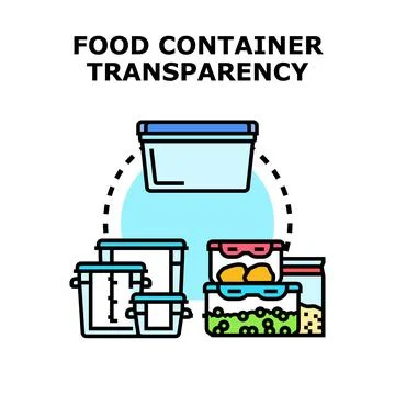 Food container transparency for organized kitchen storage Stock Illustration