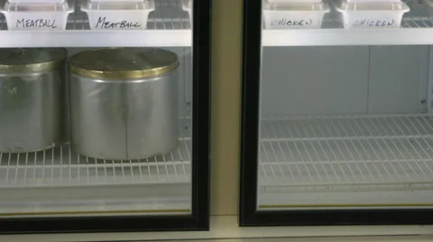 Food containers in a fridge Video stock 64892252