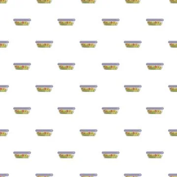 Food containers pattern for meal prep concept Stock Illustration