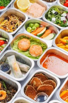 Food in the containers Stock Photos