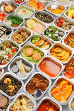 Food in the containers 写真素材