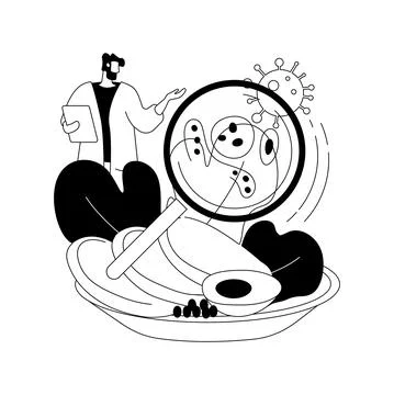 Food contamination abstract concept vector illustration. Stock Illustration