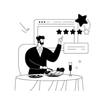 Food critic abstract concept vector illustration. Stock Illustration