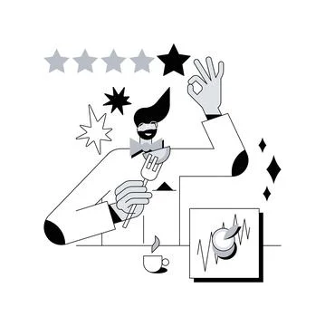 Food critic abstract concept vector illustration. Stock Illustration