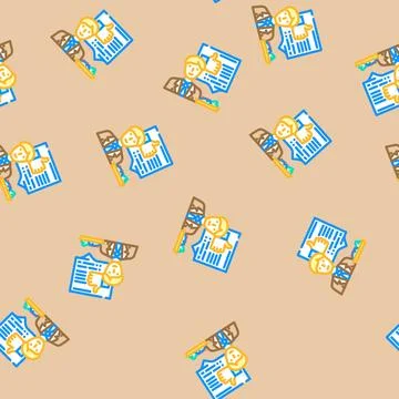 Food critic restaurant chef vector seamless pattern Stock Illustration