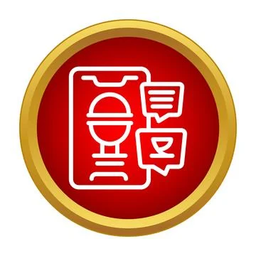 Food delivery app and online order feedback Stock Illustration