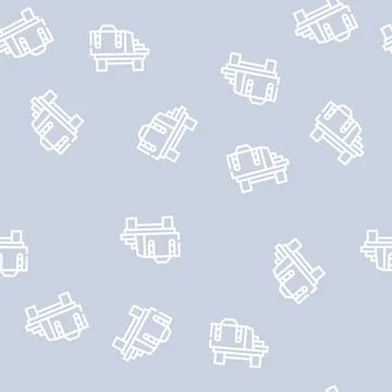 Food delivery backpack line vector seamless pattern 库存插图
