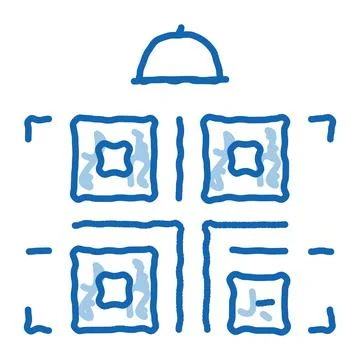 Food delivery bar code doodle icon hand drawn illustration Illustrazione stock