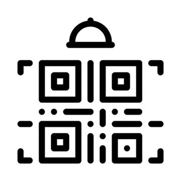 Food delivery bar code icon vector outline illustration イラスト素材