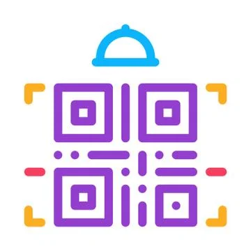Food delivery bar code icon vector outline illustration Stockillustratie