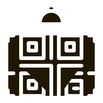 Food delivery bar code icon Vector Glyph Illustration イラスト素材