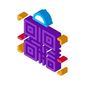 Food delivery bar code isometric icon vector illustration 스톡 일러스트