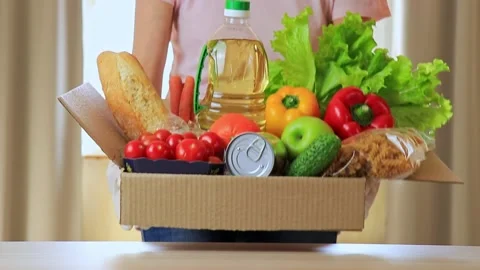 Food delivery box Stock Footage