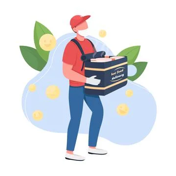 Food delivery flat concept vector illustration Illustrazione stock
