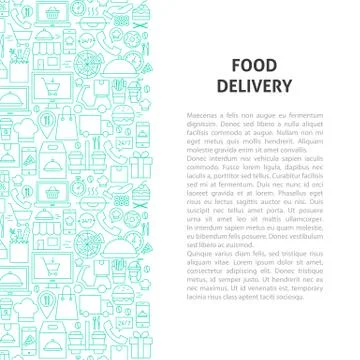 Food Delivery Line Pattern Concept Stockillustratie